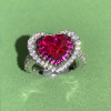 2ct Heart Cut Multicolor Double Halo Promise Ring