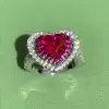2ct Heart Cut Multicolor Double Halo Promise Ring
