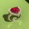 2ct Heart Cut Multicolor Double Halo Promise Ring