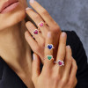 2ct Heart Cut Multicolor Double Halo Promise Ring