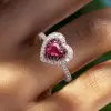 2ct Heart Cut Multicolor Double Halo Promise Ring