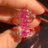 Ruby and Multicolor Sapphire Cluster Cocktail Ring