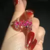 Ruby and Multicolor Sapphire Cluster Cocktail Ring