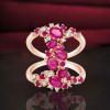 Ruby and Multicolor Sapphire Cluster Cocktail Ring