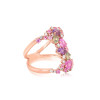 Ruby and Multicolor Sapphire Cluster Cocktail Ring
