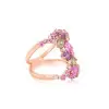 Ruby and Multicolor Sapphire Cluster Cocktail Ring