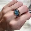 9.5ct Asscher Cut Aquamarine Modern Cocktail Ring