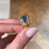 9.5ct Asscher Cut Aquamarine Modern Cocktail Ring