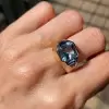 9.5ct Asscher Cut Aquamarine Modern Cocktail Ring