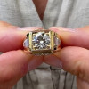 3.8ct Round Cut Machenical Style Modern Engagement Ring