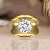 5ct Round Cut Modern Sculptural Engagement Ring