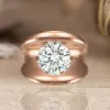 5ct Round Cut Modern Sculptural Engagement Ring