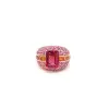 6ct Emerald Cut Fuchsia Pink Sapphire Cocktail Ring