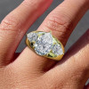 5.7ct Pear Cut Three Stone Chunky Engagement Ring