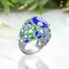 9.3ct Oval Cut Tanzanite Blue Sapphire Bold Cocktail Ring