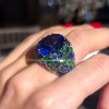 9.3ct Oval Cut Tanzanite Blue Sapphire Bold Cocktail Ring