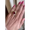 5ct Oval Cut Ruby Sandblasted Vintage Cocktail Ring