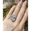 5ctw White Sapphire Paved Cross Knot Cocktail Ring