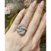 5ctw White Sapphire Paved Cross Knot Cocktail Ring