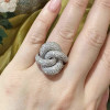 5ctw White Sapphire Paved Cross Knot Cocktail Ring