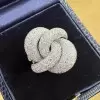 5ctw White Sapphire Paved Cross Knot Cocktail Ring