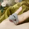 5ctw White Sapphire Paved Cross Knot Cocktail Ring