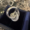 5ctw White Sapphire Paved Cross Knot Cocktail Ring