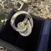 5ctw White Sapphire Paved Cross Knot Cocktail Ring