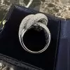 5ctw White Sapphire Paved Cross Knot Cocktail Ring