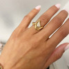 3ct Pear Cut Champagne Sapphire Asymmetric Engagement Ring
