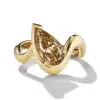 3ct Pear Cut Champagne Sapphire Asymmetric Engagement Ring
