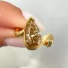 3ct Pear Cut Champagne Sapphire Asymmetric Engagement Ring
