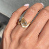 3ct Pear Cut Champagne Sapphire Asymmetric Engagement Ring