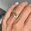 3ct Pear Cut Champagne Sapphire Asymmetric Engagement Ring