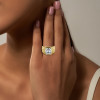 5.6ct Asscher Cut White Sapphire Modern Engagement Ring