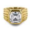 5.6ct Asscher Cut White Sapphire Modern Engagement Ring
