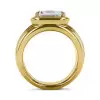 5.6ct Asscher Cut White Sapphire Modern Engagement Ring