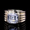 5.6ct Asscher Cut White Sapphire Modern Engagement Ring