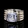 5.6ct Asscher Cut White Sapphire Modern Engagement Ring