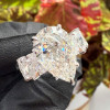 5.7ct Pear Cut White Sapphire Eternity Band Engagement Ring