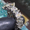 5.7ct Pear Cut White Sapphire Eternity Band Engagement Ring