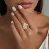 4.2ct Pear Cut Curved Shank Modern Engagement Ring