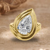4.2ct Pear Cut Curved Shank Modern Engagement Ring
