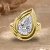 4.2ct Pear Cut Curved Shank Modern Engagement Ring