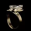 4.2ct Pear Cut Curved Shank Modern Engagement Ring