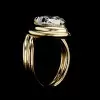 4.2ct Pear Cut Curved Shank Modern Engagement Ring