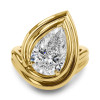 4.2ct Pear Cut Curved Shank Modern Engagement Ring