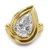 4.2ct Pear Cut Curved Shank Modern Engagement Ring