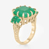 12ct Asscher Cut Emerald Vintage Cocktail Ring