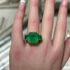 12ct Asscher Cut Emerald Vintage Cocktail Ring